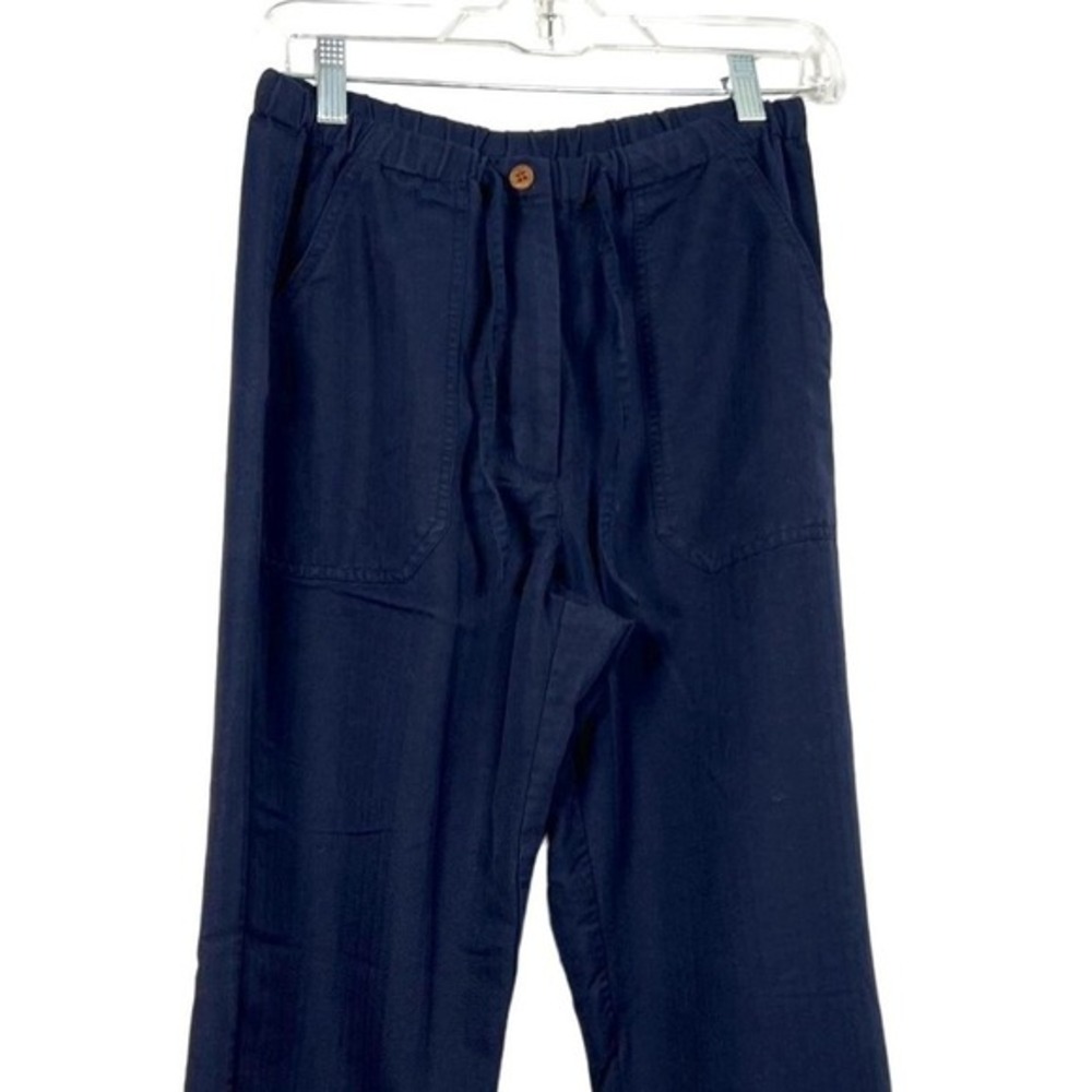 Havana Jack Casual Wide Leg Lounge Pants‎ Navy Size SM Drawstring Beachwear